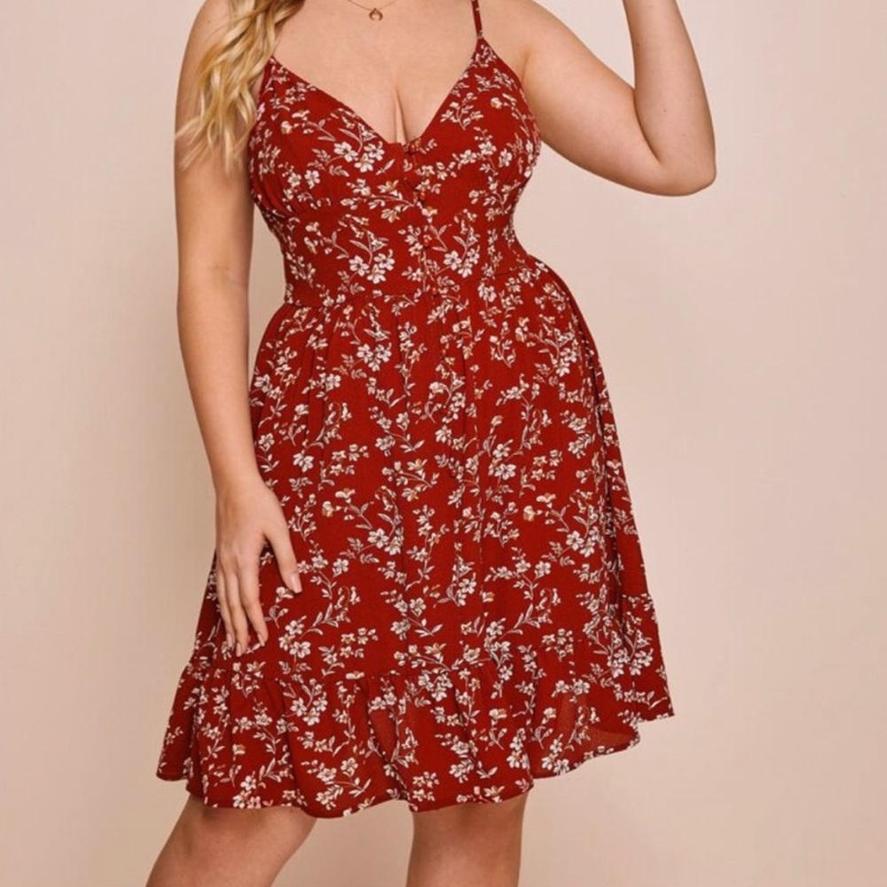 SHEIN Floral Mini Dress Straps